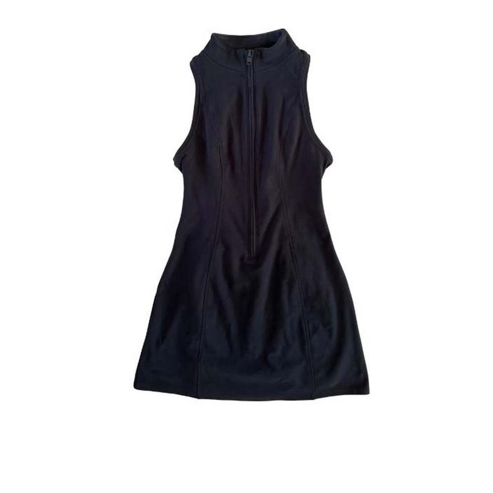 ALO Yoga Carefree Zip Mini Dress Black XS - Picture 2 of 8